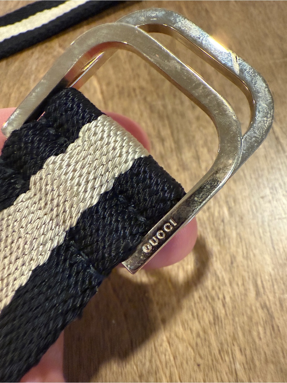 GUCCI Web Canvas Stripe Ring Belt Silver Buckle New Size 95 38 Mens
Vintage - Picture 3 of 5